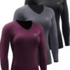 NELEUS Women's 3 Pack Compression Shirts Long Sleeve Yoga Athletic Running T Shirt