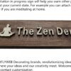 The Zen Den signs Room Decor Meditation in Progress Wall Hanging Sign,Inspirational Wooden Door Plaque for Yoga Studio Bedroom Decoration (Brown)