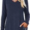 Amoretu Womens T Shirts Long Sleeve V Neck Shirts Casual Basic Tees