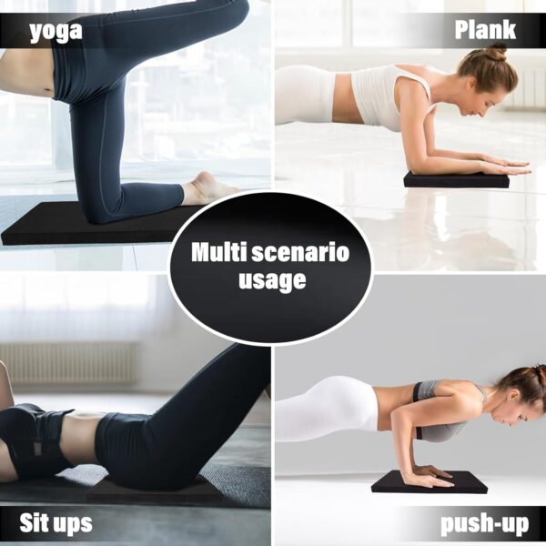 Yoga Knee Pad Cushion Yoga Mat Thick Kneeling Pads Support for Knees, Wrists Elbows, Non-Slip - Earth-Friendly Knee Pads for Yoga, Pilates, Floor Workouts - Knee Cushion, Black Yoga Mat, 24x12.2 Inch