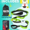 Stretching Strap with Loops - Non Elastic Stretch Band for Physical Therapy, Yoga Strap for Stretching Equipment, Stretch Bands for Exercise and Flexibility - Fascia, Hamstring & Leg Stretcher Belt