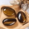 MANIFO 2.4Inch Large Tiger Eye Crystal Worry Stone Reiki Healing Crystals Polished Palm Gemstone Thumb Pocket Stone for Massage Stress Relief Meditation Balancing