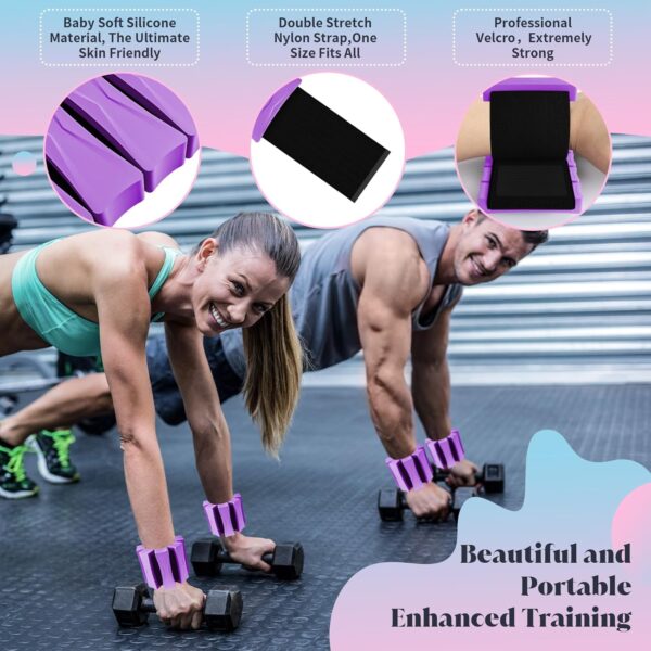 Ankle Weights for Women Men, Adjustable Wrist Weighted Bracelet for Home Gym Workout, Walking, Running, Travel, Pilate, Yoga, Exercise,Barre,Strength Training. Set of 2 (1Lb Each)