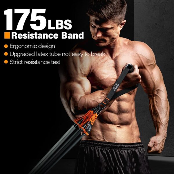 Resistance Bands, Heavy Exercise Bands with Handles, Fitness Bands for Working Out, Workout Bands for Men and Women, Weight Bands Set for Muscle Training, Strength, Yoga, Home Gym Equipment