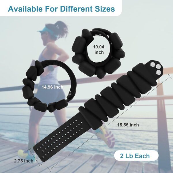 Prodigen Wrist & Ankle Weights for Women, Wearable Silicon Arm & Leg Weights, Size Adjustable Ankle Weights，Wearable Bracelet for Strength Training Walking Running Yoga Pilates Jogging for Men Set of 2