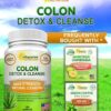 aSquared Nutrition Pure Colon Cleanse for Weight Loss - 120 Capsules, Max Strength, Natural Colon Detox Cleanser, Colon Cleansing Diet Supplement Blend for Digestive Health, Diet Pills for Men & Women