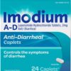 Imodium A-D Diarrhea Relief Caplets with Loperamide Hydrochloride, Anti-Diarrheal Medicine to Help Control Symptoms of Diarrhea Due to Acute, Active & Traveler's Diarrhea, 24 ct.