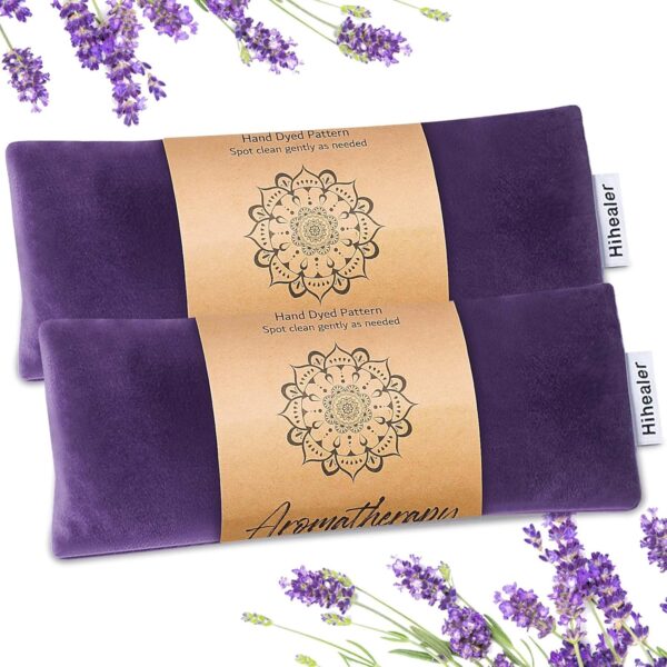 Hihealer Lavender Eye Pillow, Weighted Mask for Sleep, Yoga, Meditation, Aromatherapy Moist Heat Mask Relaxation Gifts for Women and Moms (Purple)