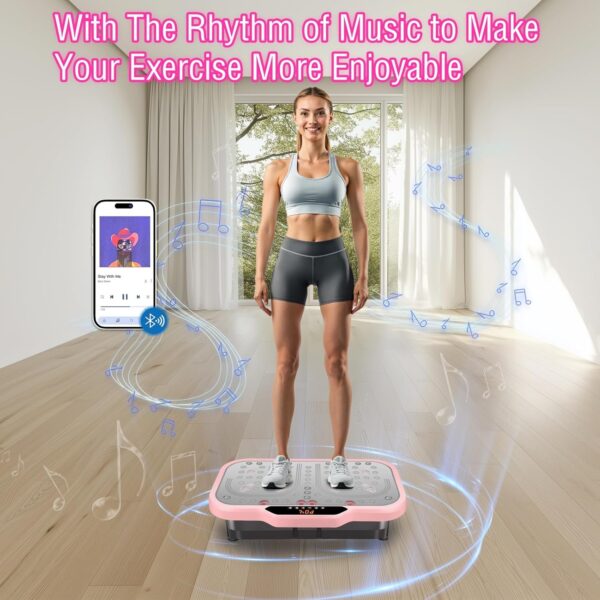 Vibration Plate Exercise Machine, Vibrate Fitness Platform for Weight Loss 120 Speeds Whole Body Workout Equipment with Resistance Bands Handles for Women Men Home Sport Gym