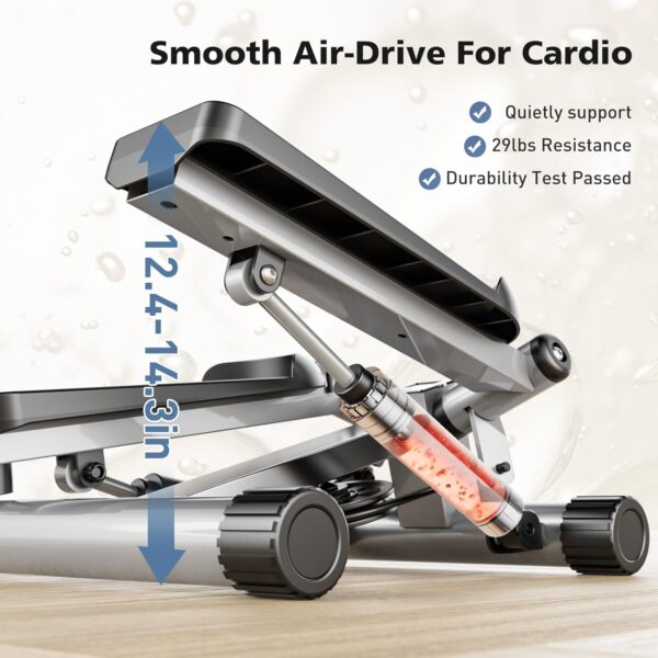 DUMOS Steppers for Exercise at Home, Mini Stair Stepper with Resistance Bands, Portable Full Body Workout Stepper Machine Adjustable Foot Twist Stepper for Fitness