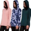 Real Essentials 3 Pack: Women's Dry Fit Long-Sleeve Hoodie Pullover Sweatshirt Pocket - Active Lounge (Available In Plus)