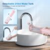Mini Portable Water Flosser Oral Irrigator Water Teeth Cleaner Pick, Telescopic Water Tank, 4 Modes & IPX7 Waterproof, Home & Travel Water Flossers for Teeth, Braces Bridges Care. (Pink)