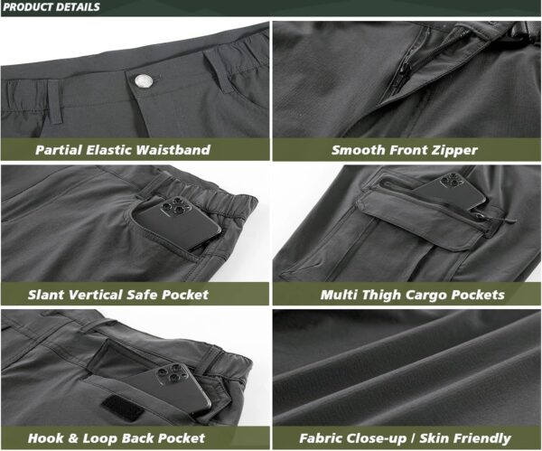 Quick Dry Hiking Shorts Men's Cargo Casual Outdoor 4-Way Stretchy Lightweight Summer Short with Multi Pockets 30-46 (No Belt)