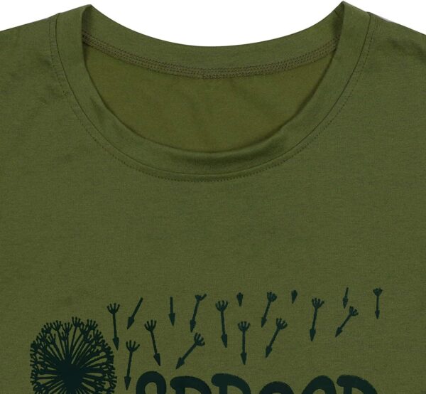 Spread Kindness T Shirt for Women Summer Dandelion Graphic Tees Casual Funny Sayings Letter Printed Cute Shirts Tops