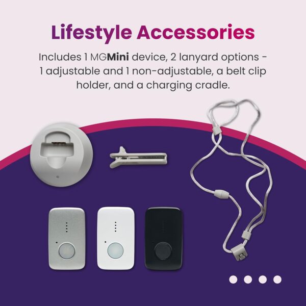 Medical Guardian MGMini – Medical Alert Necklace Systems for Seniors- Fast, Reliable Water-Resistant Panic Button, 4G GPS Tracker with 24/7 Emergency Operator Care -Includes Step Tracking (Silver)