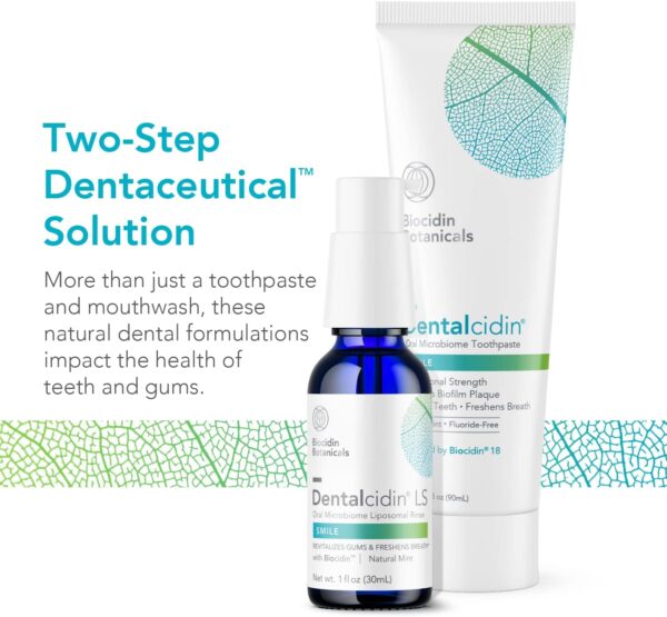 Bio-Botanical Research Biocidin Dentalcidin LS Liposomal Oral Rinse - Fluoride Free Mouth Wash & Plaque Remover - Support Healthy Gums & Oral Microbiome - for Adults & Kids 2+ (1oz)