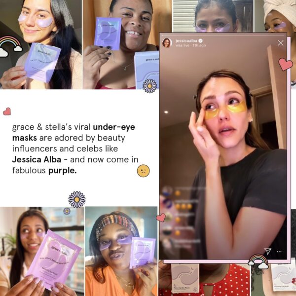 grace & stella Under Eye Patches for Puffy Eyes and Dark Circles (Retinol, 24 Pairs) Restoring Gel Under Eye Masks with Hyaluronic Acid - Vegan Cruelty-Free Skincare Birthday Gifts for Women