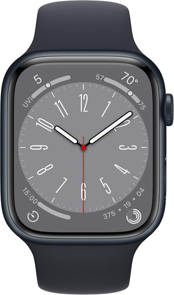 Apple Watch Series 8 [GPS + Cellular, 45mm] - Midnight Aluminum Case with Midnight Sport Band, M/L (Renewed)