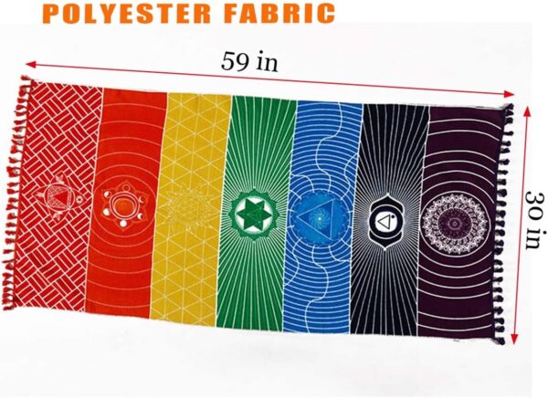 Neasyth Mexican Yoga Mat Beach Picnic Blanket Chakra Meditation Mat Yoga Rug Sunscreen Shawl Chakra Wall Tapestry Decor Boho Pilates 59 in (Polyester Fibre)