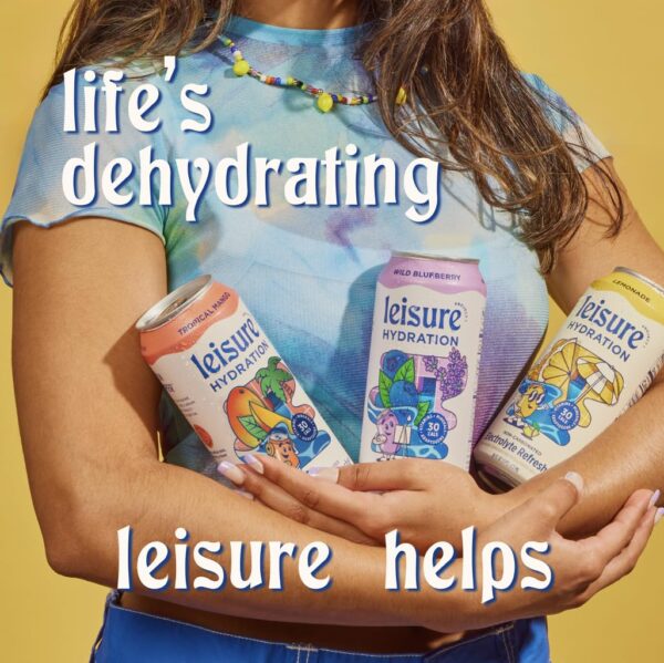 Leisure Drinks - Electrolyte Drink Variety Pack [Electrolyte Refresher - 16oz Cans, 12pk] - Low Sugar Hydration Drink - Get The Best Hydration Drink Packed w/ Magnesium & Ashwagandha For Mood & Stress Support