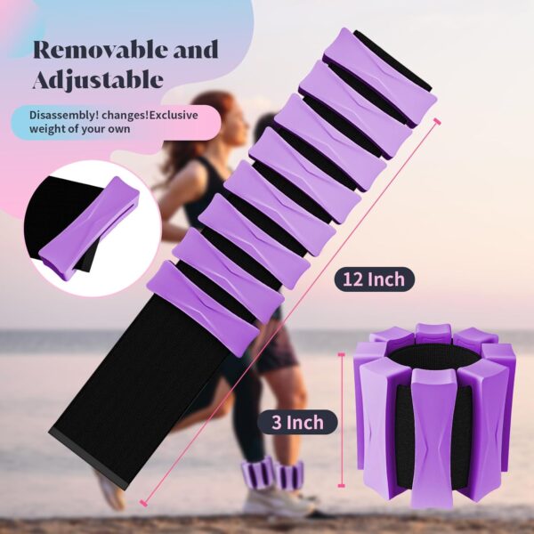 Ankle Weights for Women Men, Adjustable Wrist Weighted Bracelet for Home Gym Workout, Walking, Running, Travel, Pilate, Yoga, Exercise,Barre,Strength Training. Set of 2 (1Lb Each)