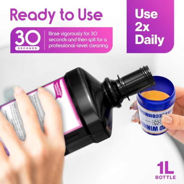 ioRinse Ready-to-Use (RTU) Mouthwash for Fresher Breath, Halitosis Relief, Alcohol-Free, Fluoride-Free and a Professional Clean, Original ioRinse RTU Mouth Wash, Zero Alcohol - Soft Mint Flavor, 1L