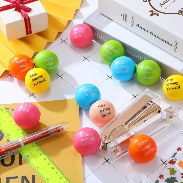 Aoriher 36 Pcs Motivational Stress Balls Colorful Stress Balls Bulk Quotes Inspirational Funny Foam Toys Hand Exercise Gifts for Office Small Toys for Motivating Supply(Multicolor)