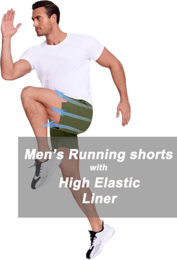 COOFANDY Men's 2 in 1 Running Shorts 2 Pack Athletic Shorts Quick Dry Gym Training Workout Shorts with Pockets