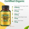 2-Pack ACV Pro Apple Cider Vinegar Capsules Certified Organic with Mother ACV Pills Detox Cleanse Acid Reflux Relief Support Supplement Ginger Root Cayenne Pepper Powder