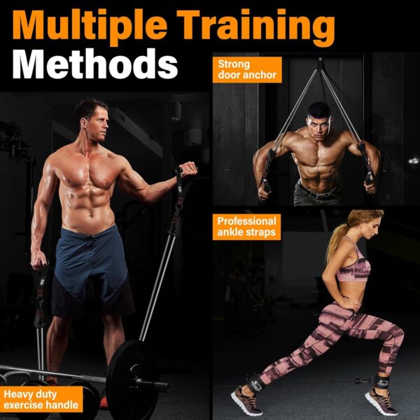 Heavy Resistance Bands for Working Out, 300LBS Exercise Bands with Handles, Workout Bands for Men, Weight Fitness Bands Set for Muscle Training, Strength, Slim, Yoga, Home Gym Equipment
