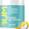 RAW Preworkout Powder, Thavage (Beach Bum) - Chris Bumstead Sports Nutrition Supplement for Men & Women - Cbum Pre Workout for Working Out, Hydration, Mental Focus & Energy - 40 Servings