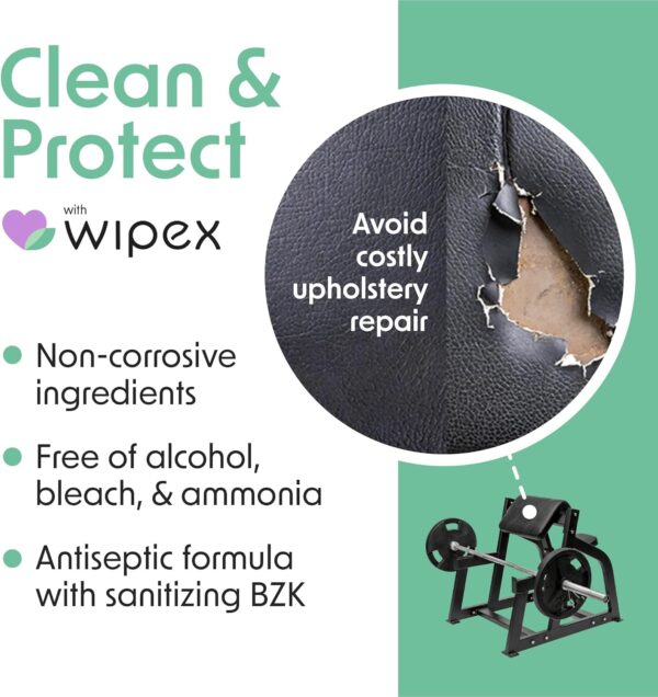 Wipex Gym Wipes Fitness Equipment Wipes, Plant-Based Cloth - Lemongrass, Eucalyptus and Vinegar Wipes to Clean Surfaces, Safe Yoga Mat Cleaner Wipes, All Purpose Gym Cleaner, 400 Count