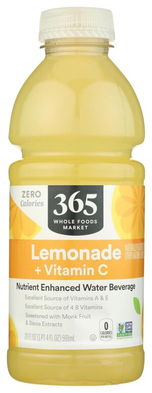 Whole Foods Market, Water Nutrient Lemonade Vitamin C No Calorie, 20 Fl Oz