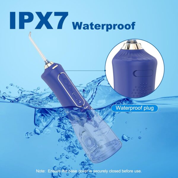 Water Flosser for Teeth, 300ML Cordless Oral Irrigator Rechargeable Dental Flosser Teeth Picks with 5 Modes 5 Jet Tips,IPX7 Waterproof Teeth Cleaner for Braces Gum Care, Home Travel Use