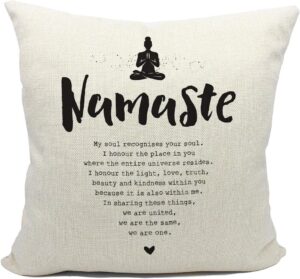 Mancheng-zi Meditation Pillow, Yoga Pillow Covers 18x18,Zen Decor,Meditation Decor,Meditation Room Decor,Yoga Gifts,Yoga Gifts for Women,Namaste Decor,Yoga Decor,Reiki Decor