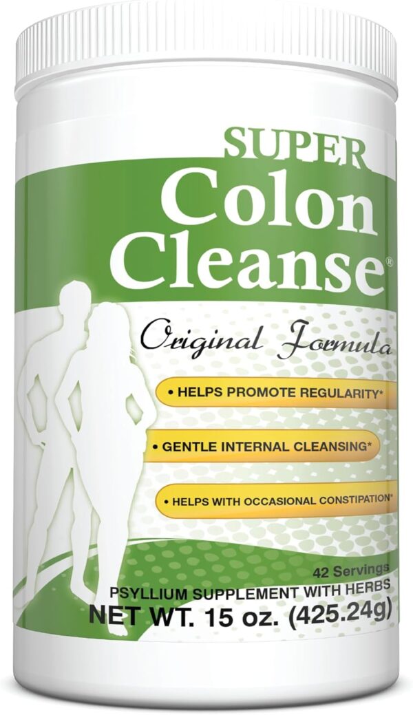 Health Plus Super Colon Cleanse Original Formula (1991-2018), 15 oz Powder, 42 Servings - Natural Detox, Digestive Support, Constipation Relief & Gentle Gut Cleanse