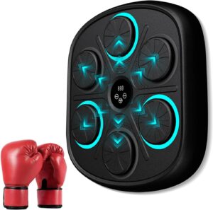 2024 New Model Smart Music Boxing Machine for Adults and Kids, Training Machine with LED Electronic Wall Mounted, Home Indoor Workout Equipment with Premium Boxing Gloves