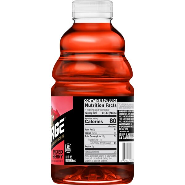 R.W. Knudsen Recharge Mixed Berry Sports Drink with Electrolytes, 32 fl oz (Pack of 6)