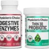 Physician's CHOICE - Beat Bloat + Support Weight Management Bundle: Digestive Enzymes + Thin-30 Probiotic