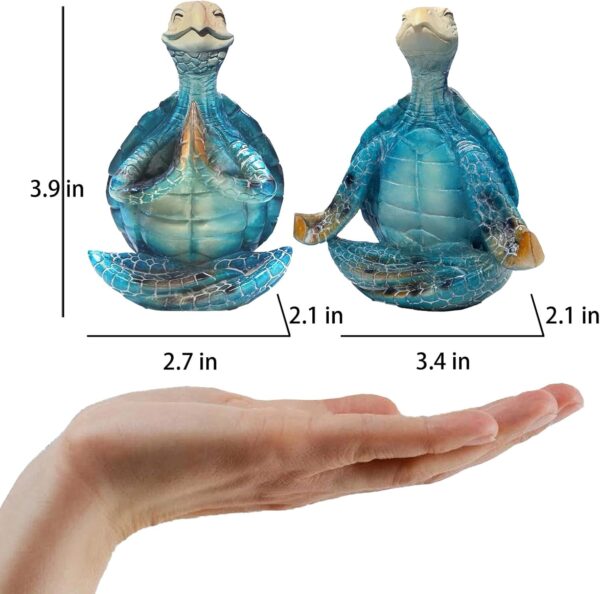 Turtle Figurines Home Decor Yoga Skeleton Meditation Accessories Resin Statue Sea Turtle Gifts for Women Bathroom Ocean Beach Theme Decor Zen Buddha Animal Sculptures Room Table Decorations