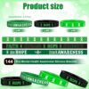 Sosation 144 Pcs Mental Health Awareness Bracelet Gifts Green Mental Faith Courage Hope Silicone Motivational Bracelets for Men Women
