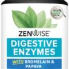 Zenwise Health Digestive Enzymes and Bromelain for Gut Health - Probiotic Multi Enzymes with Prebiotics and Probiotics for Women and Men for Digestive Health and Bloating Relief for Digestion - 60 CT