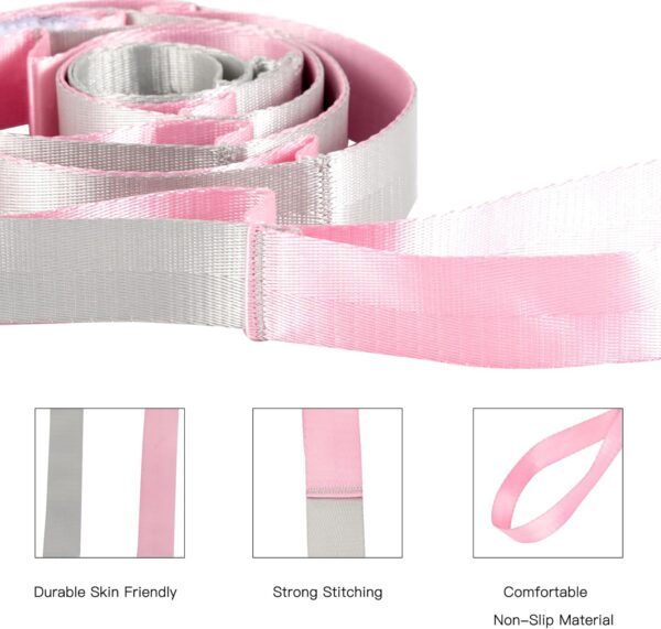 Stretching Strap Yoga Strap for Physical Therapy,10 Loops Yoga Straps for Stretching,Non-Elastic Stretch Strap for Pilates, Flexibility, Exercise, Stretch Band Women Men