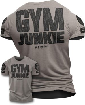 Gym Junkie Funny Saying T-Shirt for Men Fitness Inspiring Workout Shirts for Him