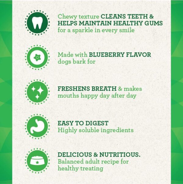 Greenies TEENIE Natural Dental Care Dog Treats Blueberry Flavor, 12 oz. Pack (43 Treats)