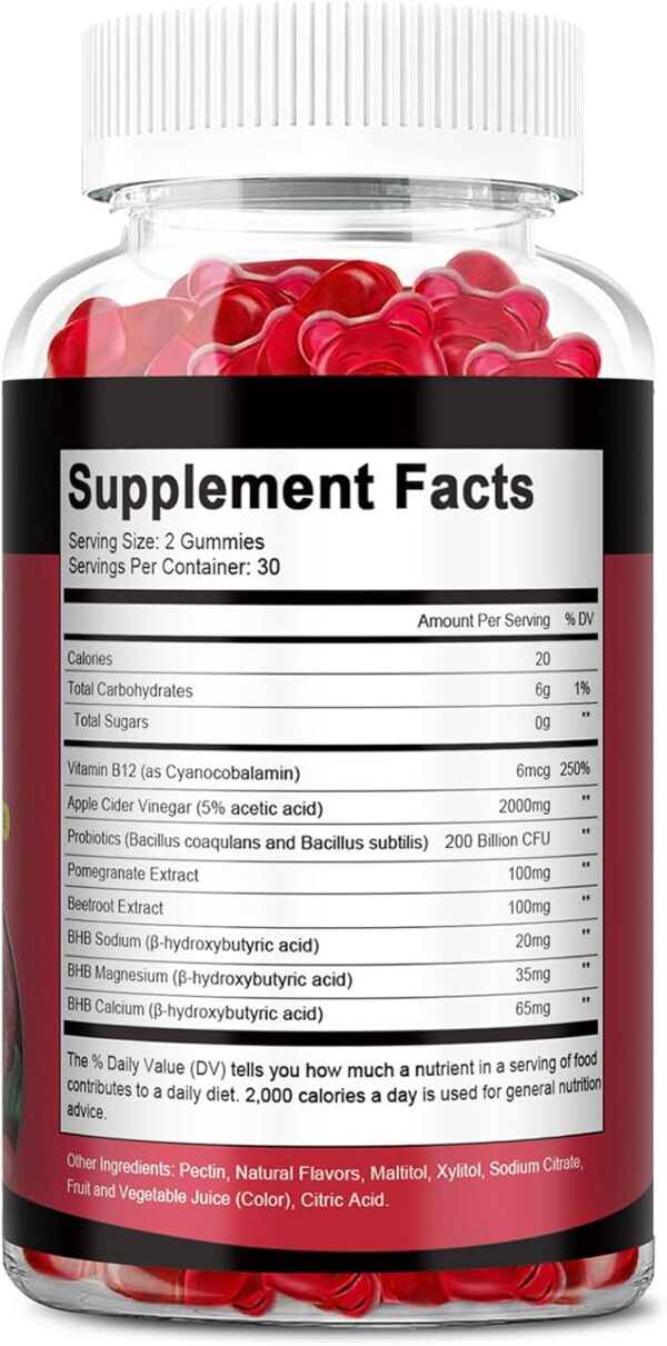 2 Pack Keto ACV Gummies - 4000mg Apple Cider Vinegar Gummies Sugar-Free with Probiotics, B12, Keto Supplements for Women & Men 240 Gummies