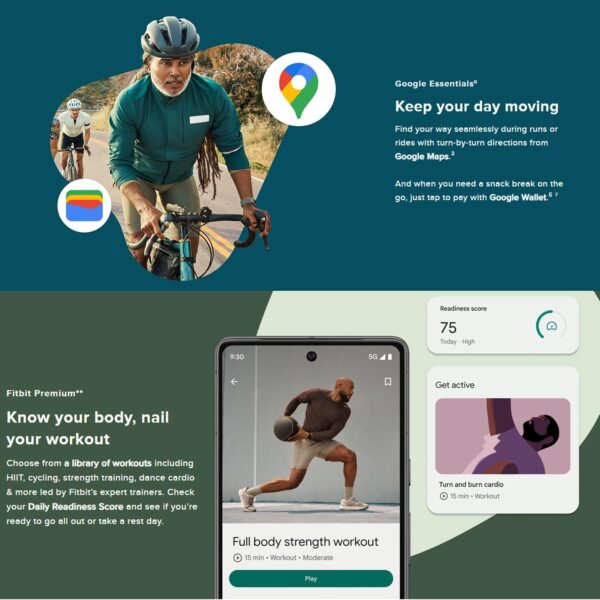 Fitbit Charge 6 Fitness Tracker Watch (Black) Bundle with 2 Watch Bands, 3.3foot Charge Cable, Wall Adapter, Screen Shields & Cloth Compatible with Fitbit