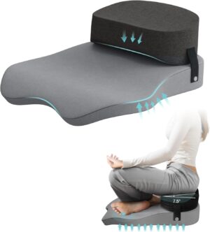 Johnear Cross Legged Office Chair Cushion Meditation Chair Meditation Cushion Floor Pillows for Adults Sitting Yoga Enthusiasts, Meditation Fanatics Seat (Grey)