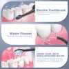 Electric Toothbrush with Water Flosser, 2 in-1 Teeth Cleaning Kit with 4 Modes, Portable for Travel and Home, Oral Dental Care Fsa Hsa