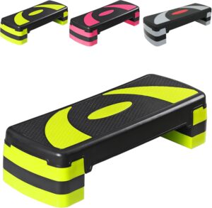 ZENY 31’’ Aerobic Step Platform, Adjustable Exercise Workout Stepper with Stable Risers, Stand Up Steppers for Exercise at Home, Fitness Equipment for Home Gym